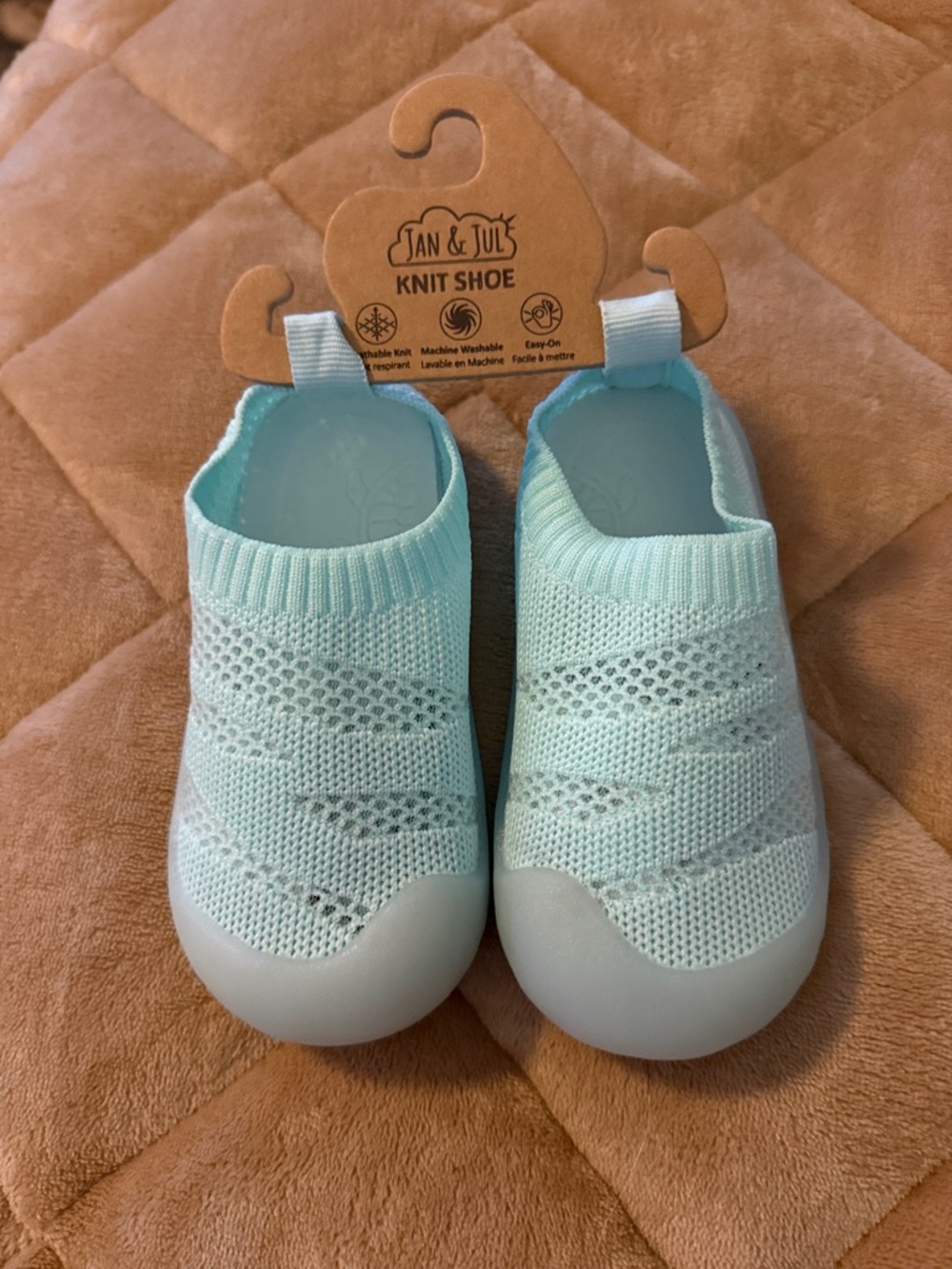 Jan & Jul Baby Knit Slip-On Shoes in Mint